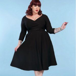 Pinup Girl Clothing - XL Black Ering Swing Dress